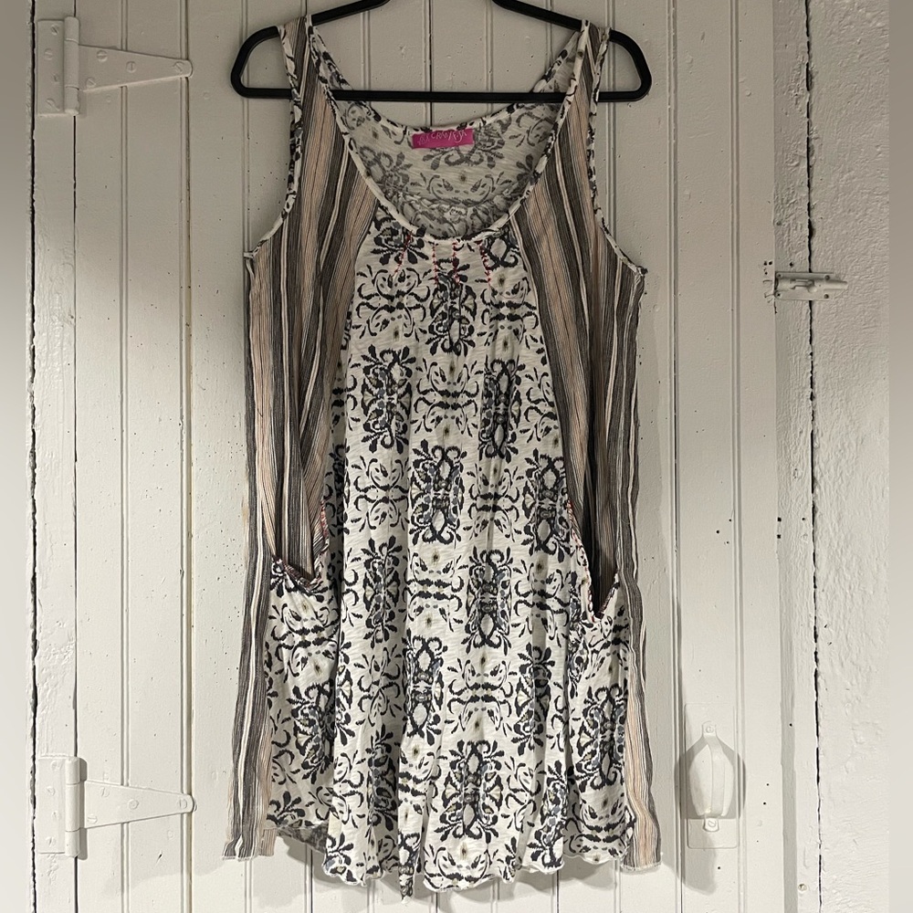 Crazy Fish Black and White Floral Dress